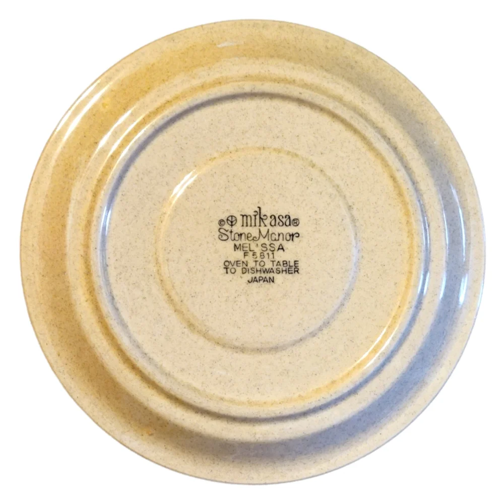 1 Vtg Saucer Planter Base Mikasa Stone Manor Melissa #F5811 Yellow Flowers